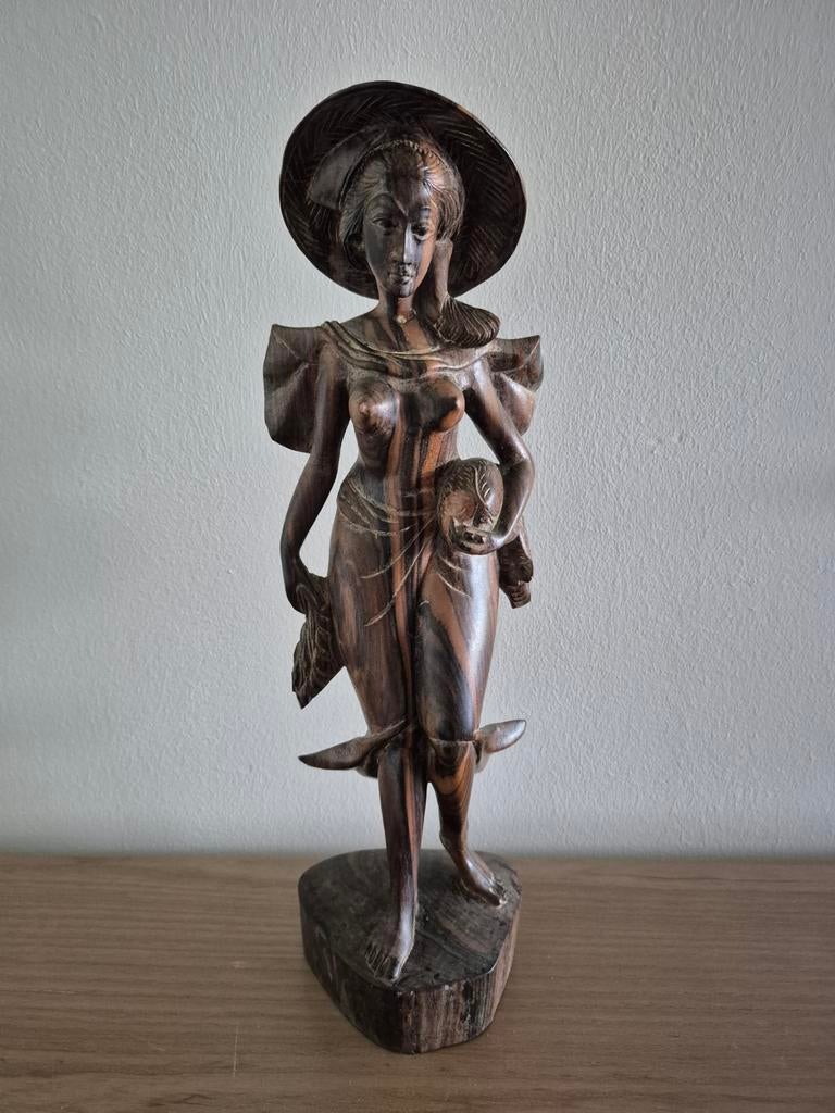 Balinese vrouw met zwijn, Ophalen of Verzenden