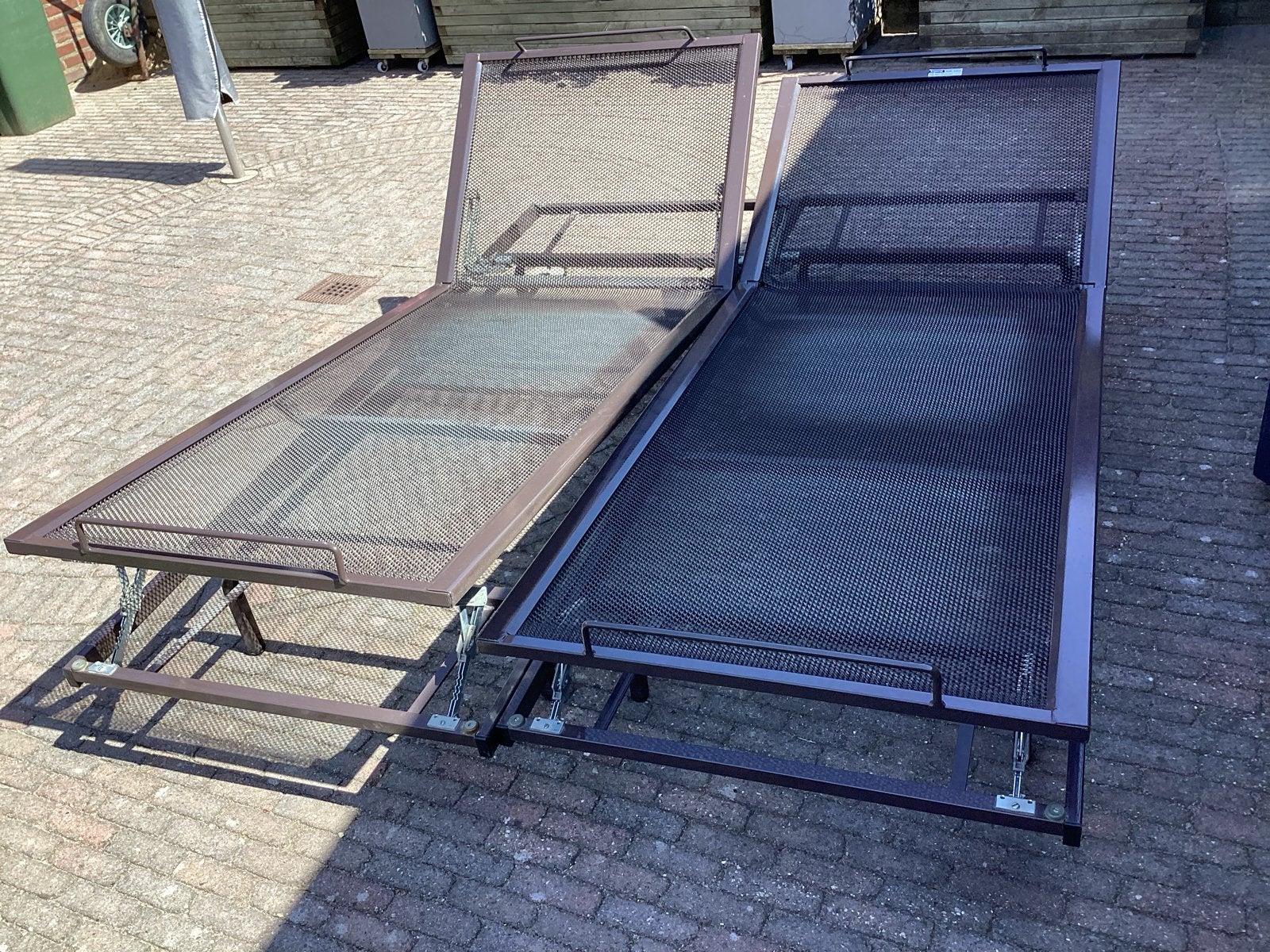 Verstelbare ligbedden - Set van 2, Huis en Inrichting, Ophalen, Gebruikt, Eenpersoons, 80 cm