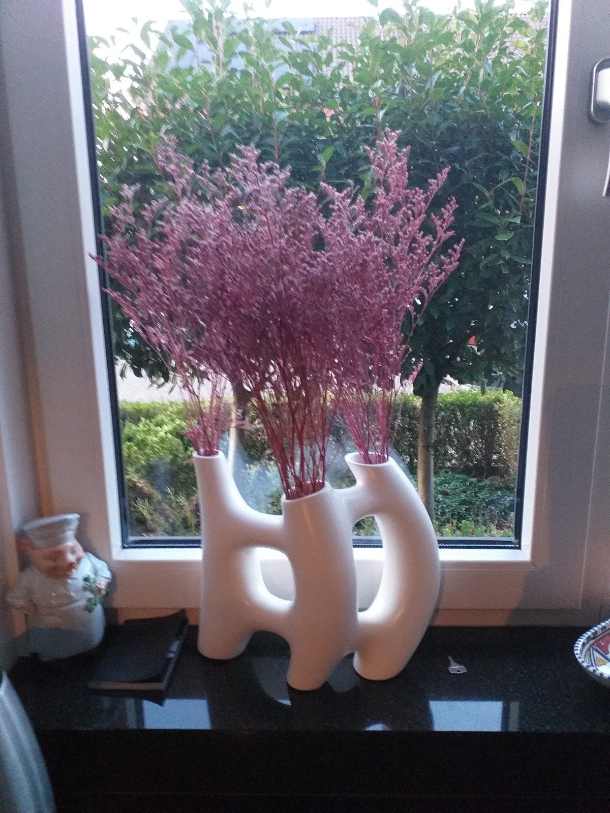 Moderne Witte Vaas met Abstract Design, Ophalen, Zo goed als nieuw, Wit
