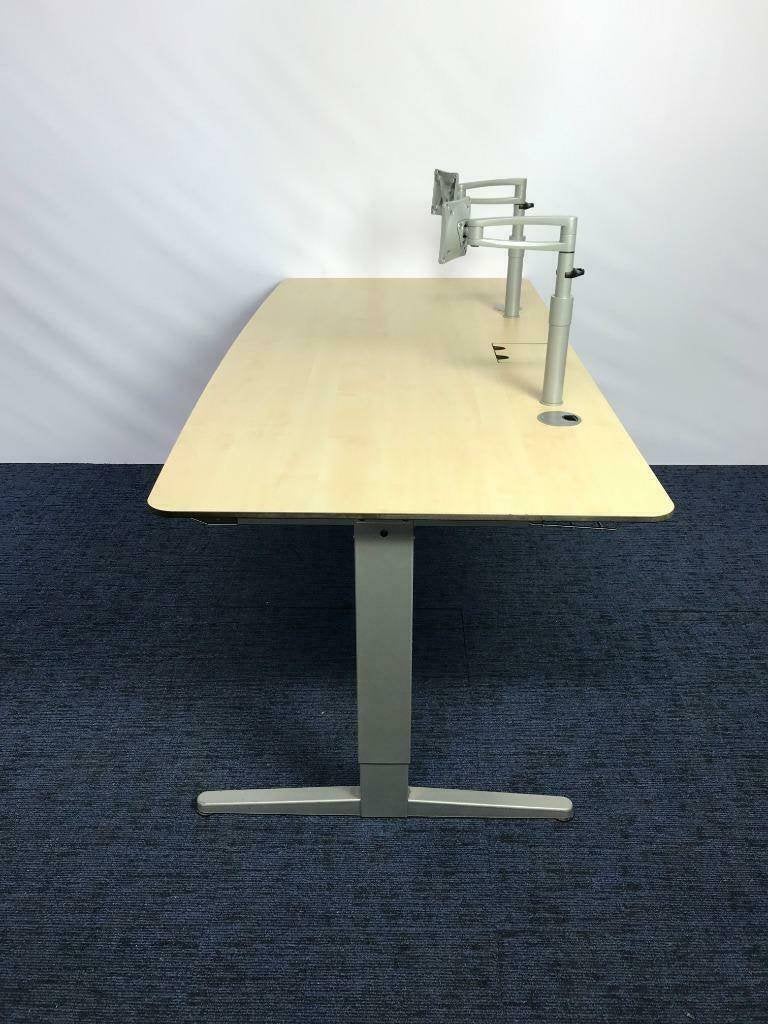 8 x Bureau Aspa (slinger), ahorn blad, 180 x 88/85 cm., Huis en Inrichting, Bureaus, Ophalen, In hoogte verstelbaar, Gebruikt