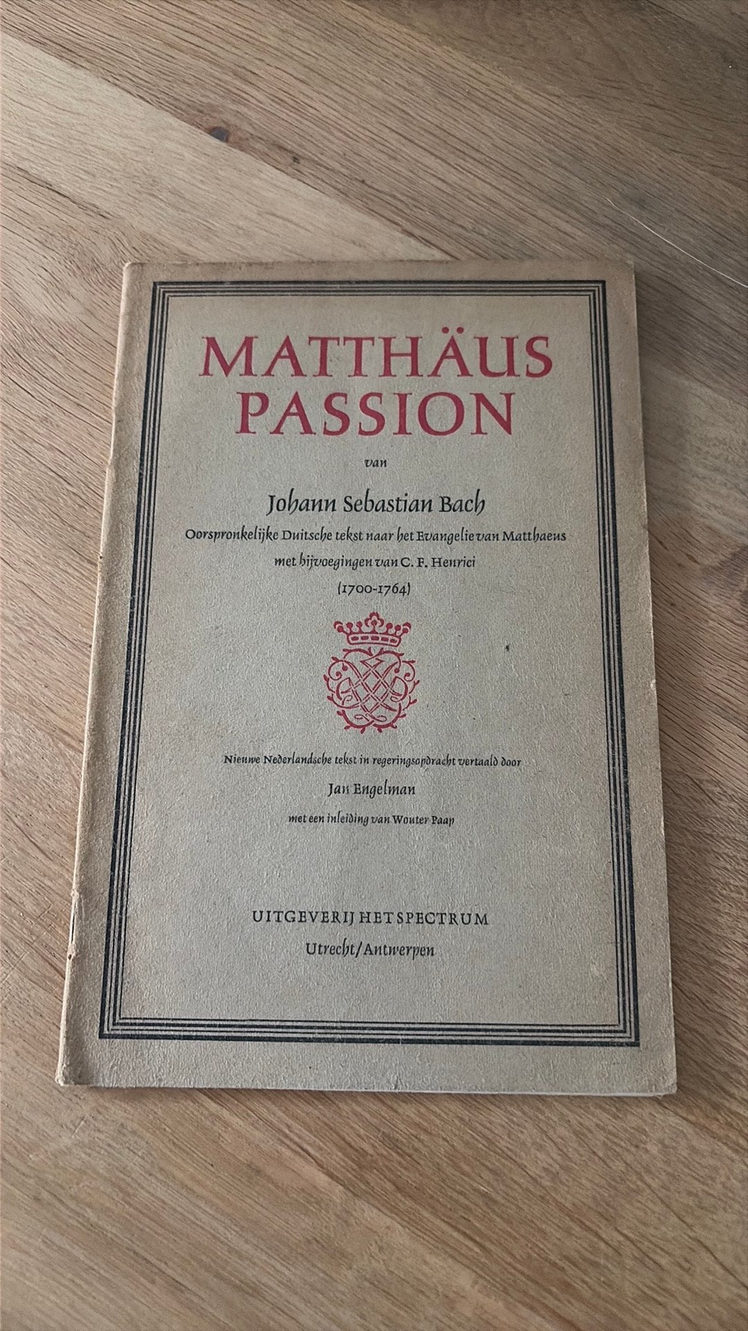 Matthäus Passion van Johann Sebastian Bach, Boeken, Muziek, Ophalen of Verzenden, Gelezen, Algemeen