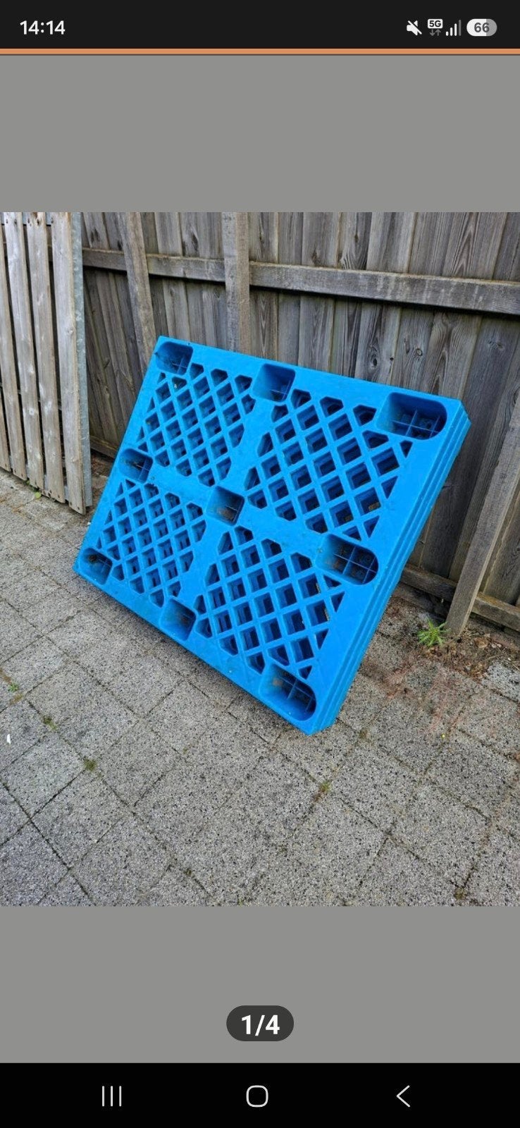 Blauwe kunststof pallets (21 stuks), Ophalen
