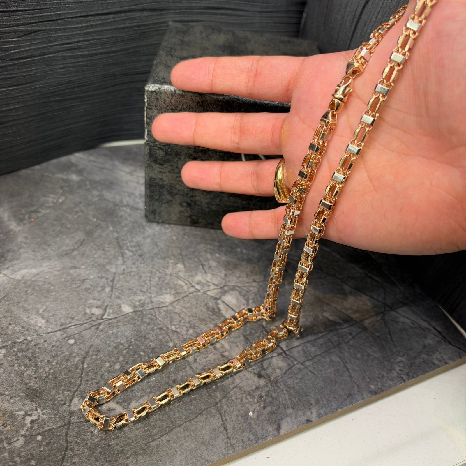 18 karaat gouden ketting magnum massief 105 gram, Ophalen of Verzenden, Nieuw, Goud