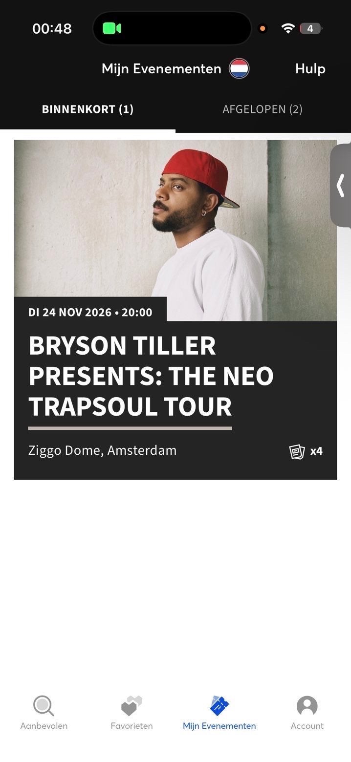 4 bryson thiller tickets, Tickets en Kaartjes