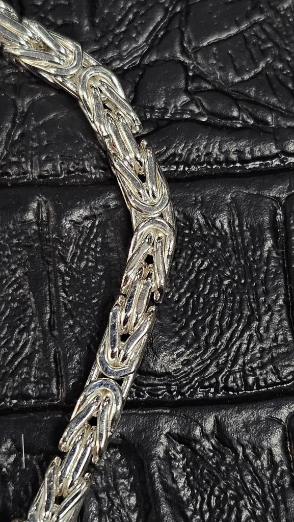 925 Italiaans Zilveren Koningsschakel Armband 20cm / 3mm, Ophalen of Verzenden, Nieuw, Zilver, Zilver