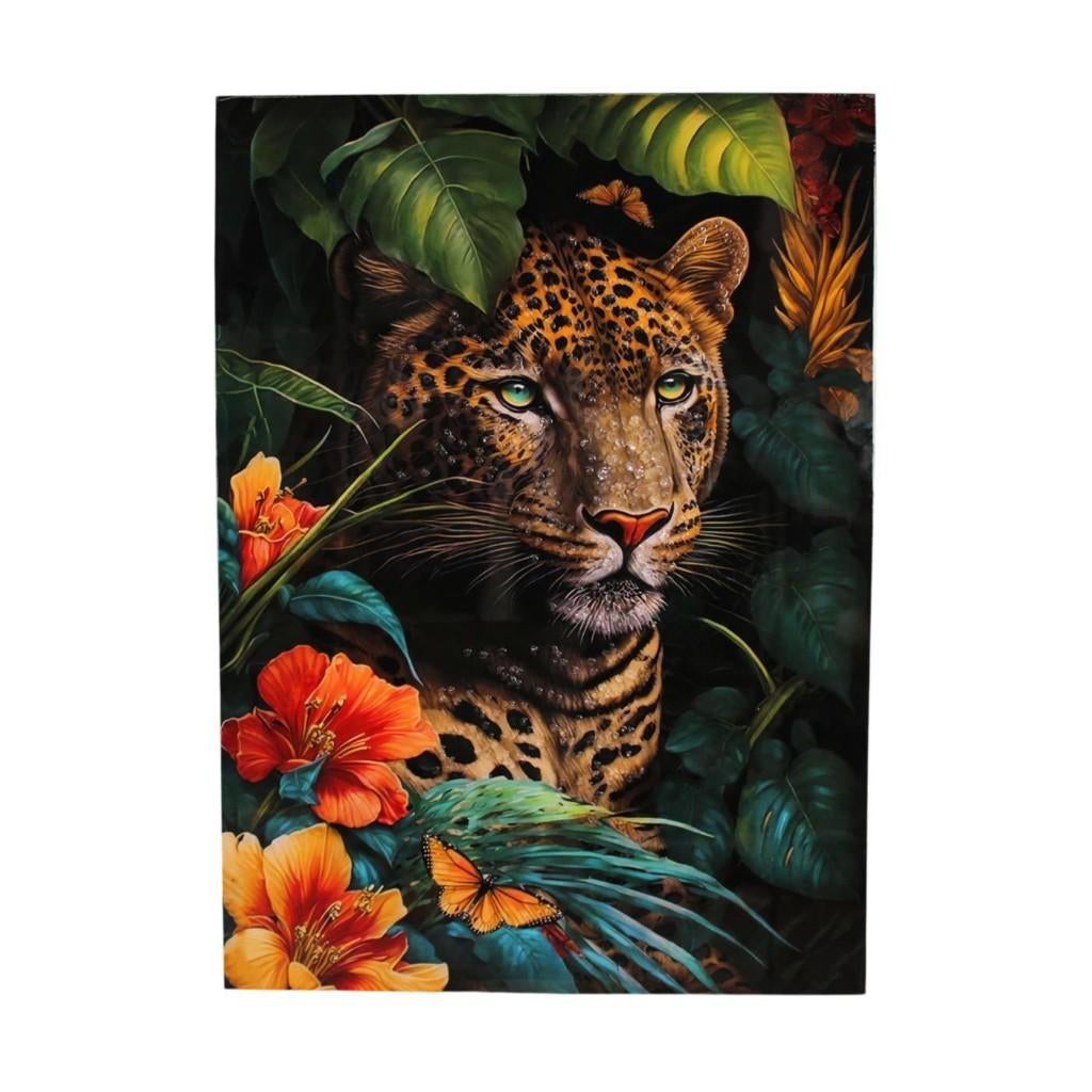 Nieuwe Muurkunst luipaard canvas glans 70x100cm, Huis en Inrichting, Woonaccessoires | Schilderijen, Tekeningen en Foto's, Ophalen