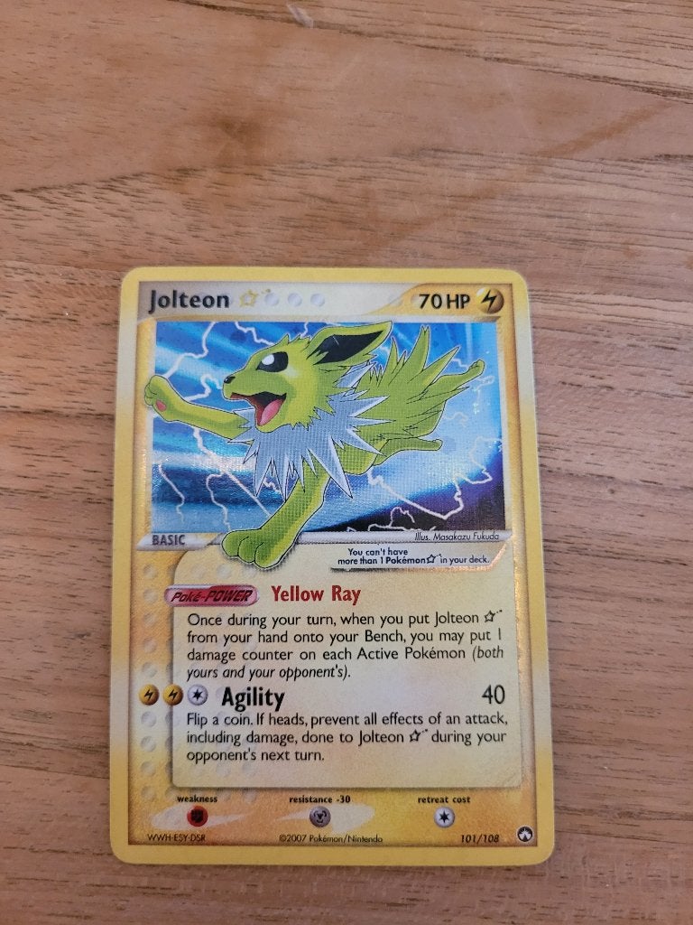 Jolteon Pokemon Kaart 101/108 EX Power Keepers, Ophalen of Verzenden, Gebruikt, Losse kaart, Foil