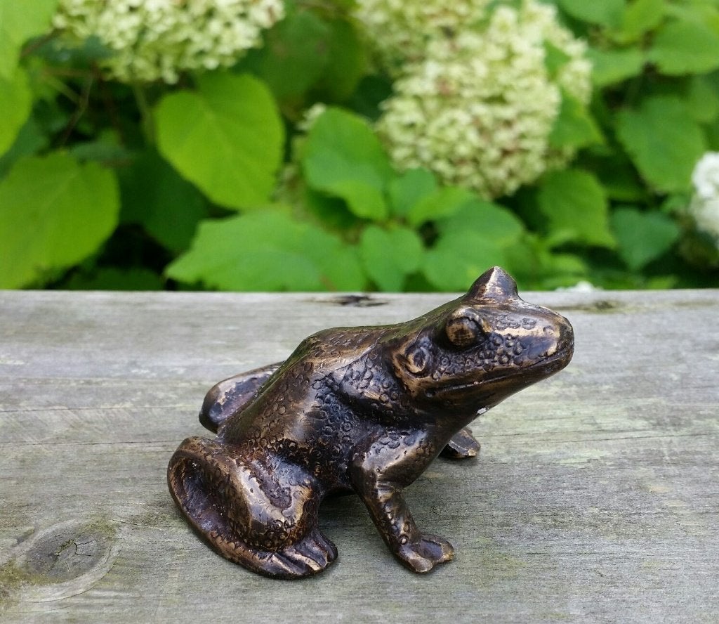 PAD / BRONZEN BEELD / kikker, Tuin en Terras, Dierenbeeld, Nieuw, Info@huisentuindecoratiemarie.nl, Huis en tuin decoratie marie