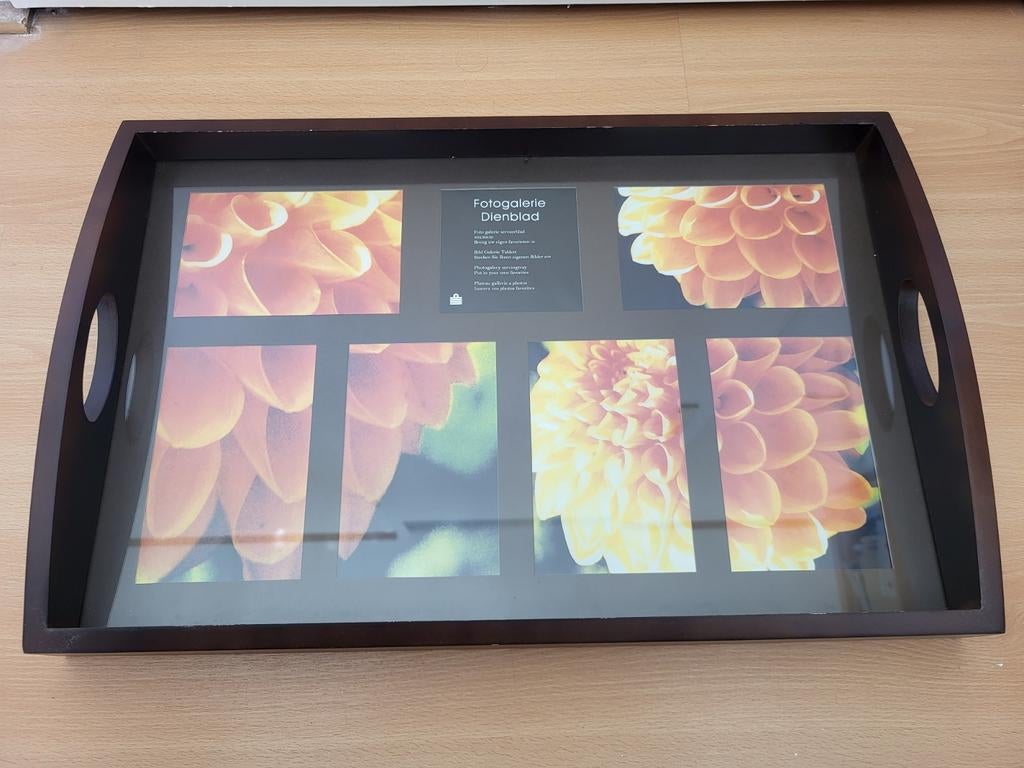 Foto dienblad, Ophalen, Rechthoekig, Hout