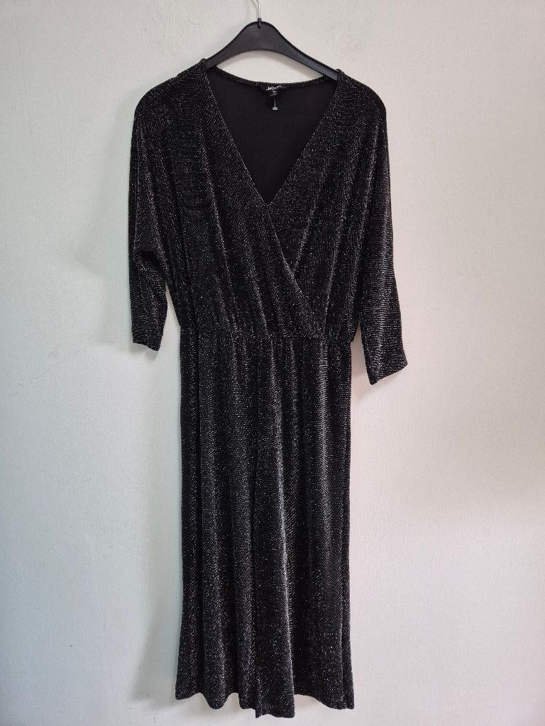 Jump7 - Zwart-zilvergrijze glitter Monki jumpsuit maat M (1), Kleding | Dames, Jumpsuits, Ophalen of Verzenden, Zo goed als nieuw