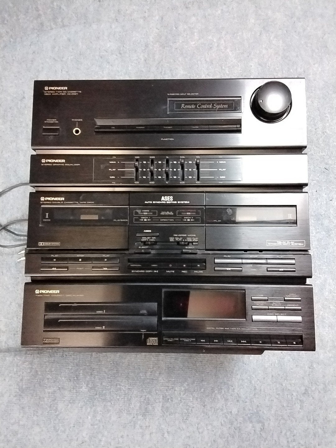 Pioneer Stereoset met Cassettedeck, CD-speler en Equalizer, Ophalen, Gebruikt, Tuner of Radio, Losse componenten