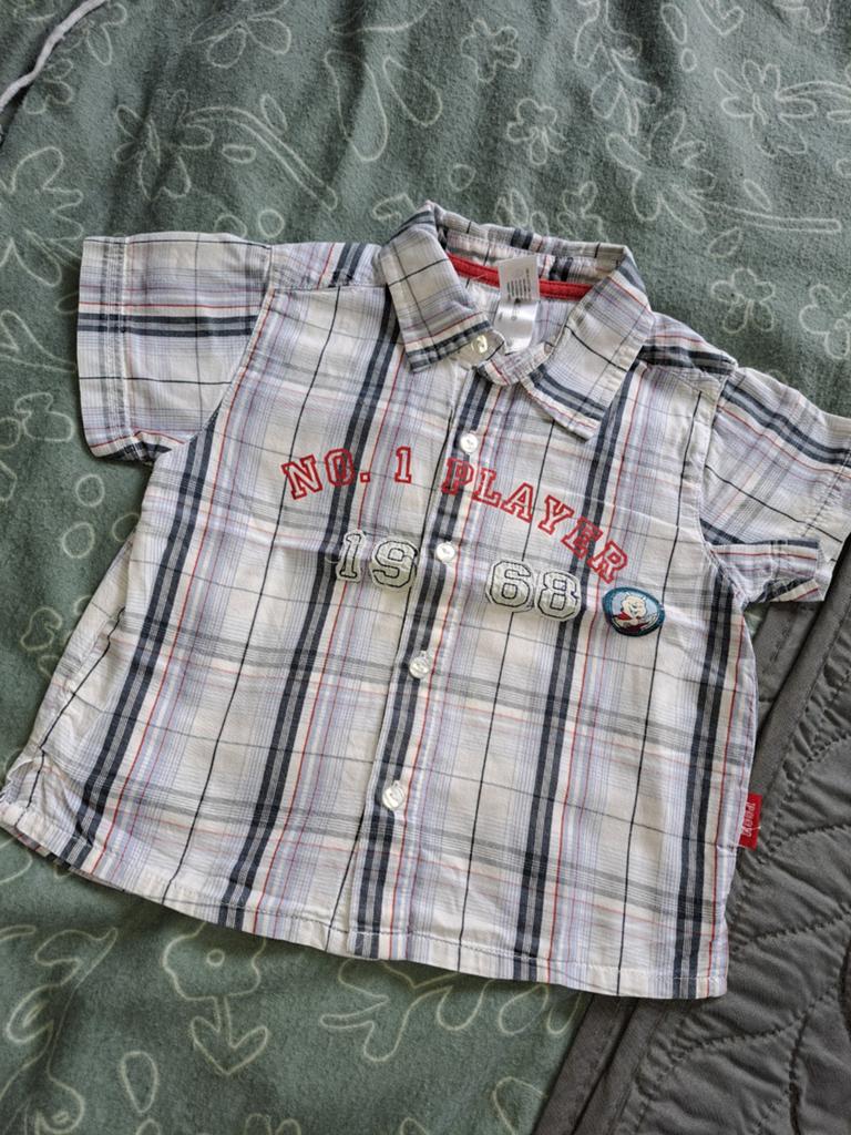 Geruit overhemdje voor jongen - Maat 86, Kinderen en Baby's, Babykleding | Maat 86, Gebruikt, Ophalen of Verzenden, Overhemdje of Bloesje