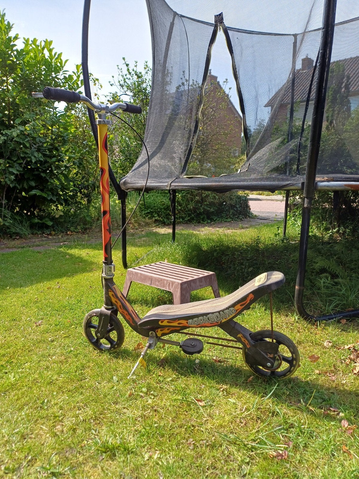 Rockboard Scooter met vlammen design, Ophalen, Gebruikt, Gewone step, Rockboard
