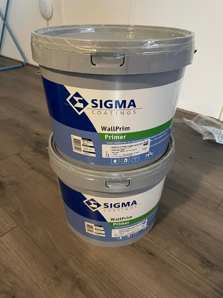 Sigma Wallprim Primer & Muurverf: Subtle Stone Pure&RAL9010, Ophalen of Verzenden, Nieuw, Wit