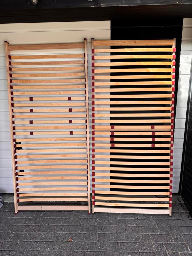 2 Lattenbodems 196x89cm, Huis en Inrichting, Slaapkamer | Matrassen en Bedbodems, Zo goed als nieuw, Bedbodem, 90 cm, 200 cm, Eenpersoons