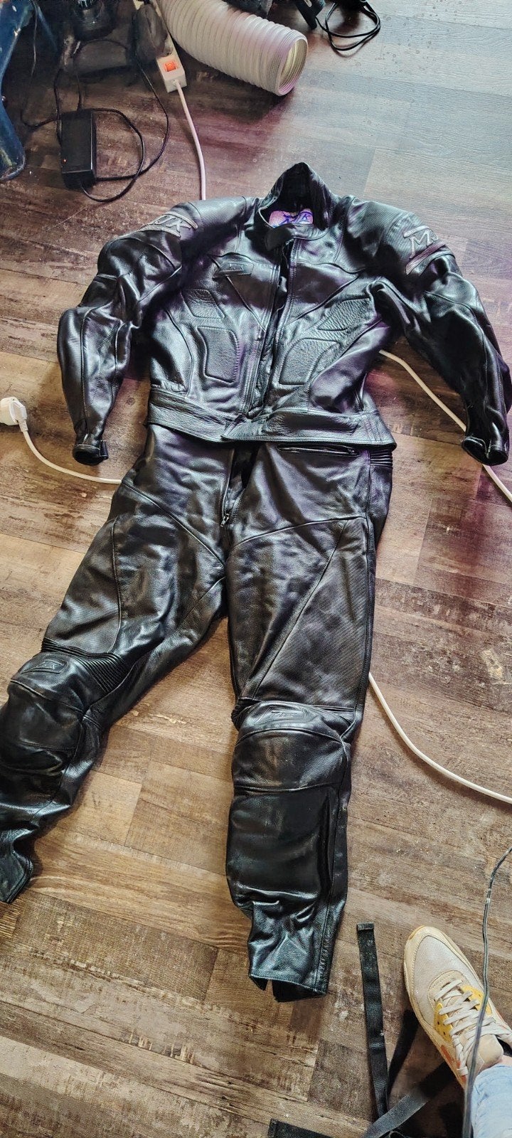 MJK leren motorpak - Zwart, Motoren, Ophalen of Verzenden, MJK, Tweedehands, Heren