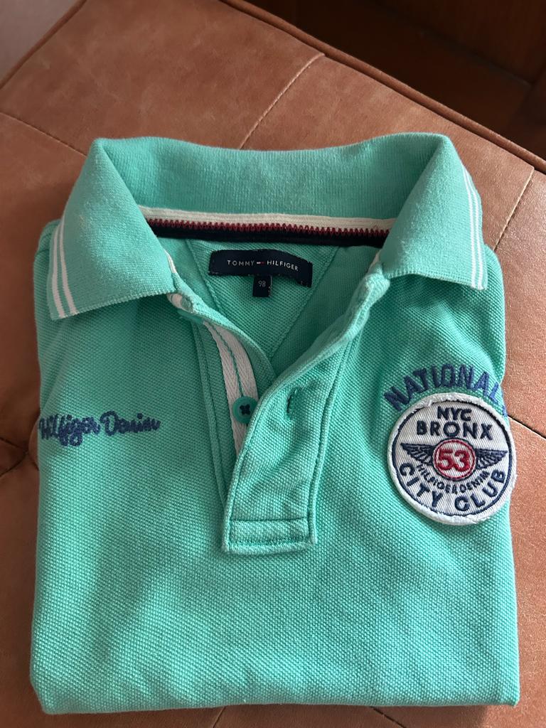 Tommy Hilfiger Polo Shirt - Groen - Maat 98, Ophalen of Verzenden, Gebruikt