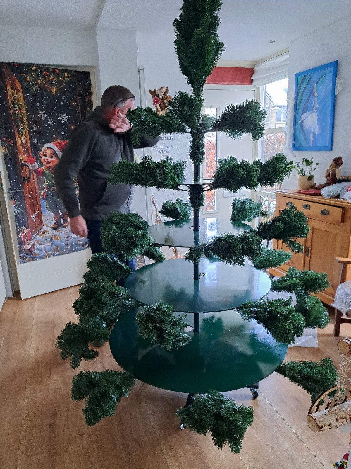 kerstboom met plateau voor oa kersthuisjes zeer zeldzaam ite, Ophalen, Nieuw