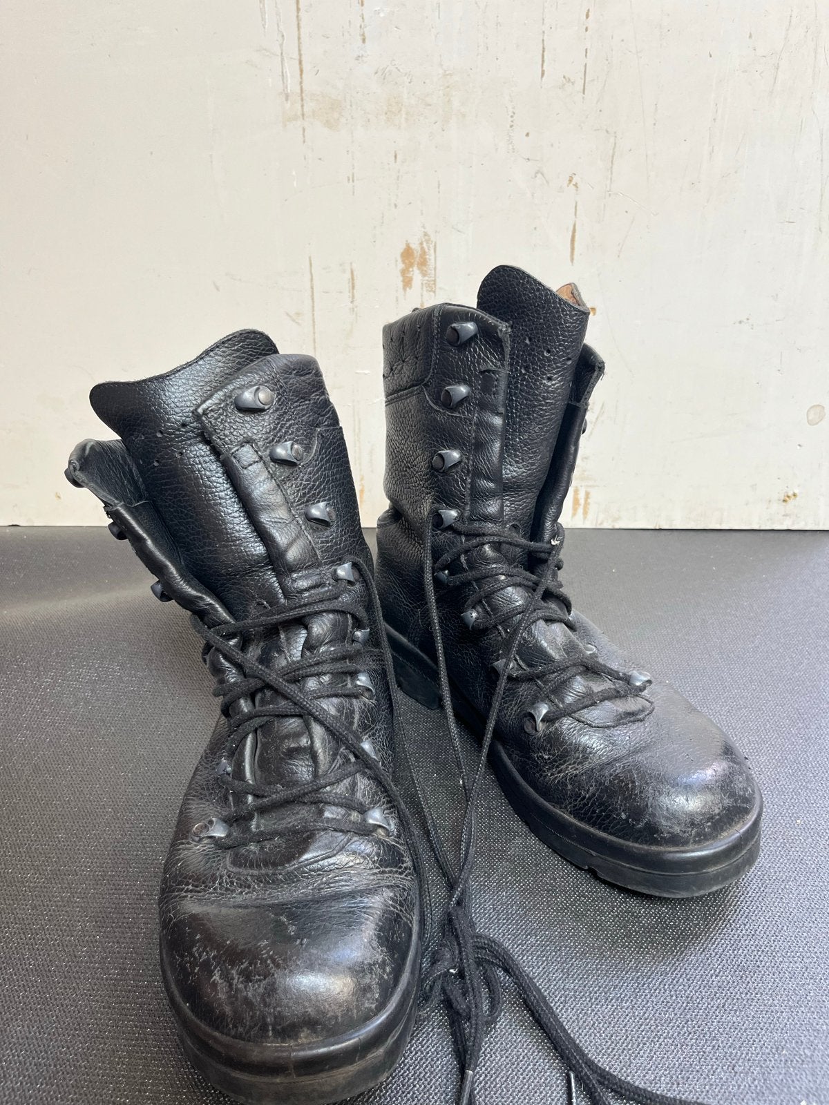 Zwarte leren boots - Maat 42, Verzenden, Gedragen, Zwart, Boots