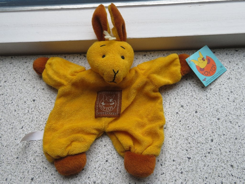 Knuffeldoek ezel konijn kangoeroe van JoyToy Jurjen de Vries, Kinderen en Baby's, Geel, Ophalen of Verzenden, Middelgroot (20 tot 80 cm)