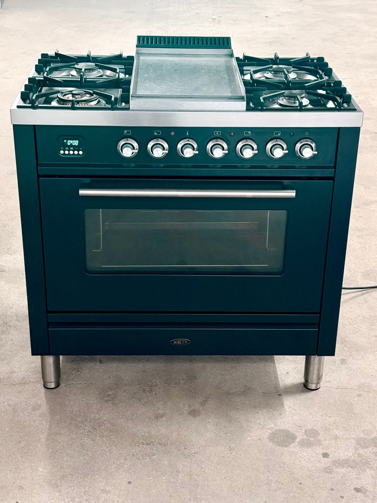 Gasfornuis Boretti met Fry-top, 60 cm of meer, Zo goed als nieuw, Gas, Vrijstaand