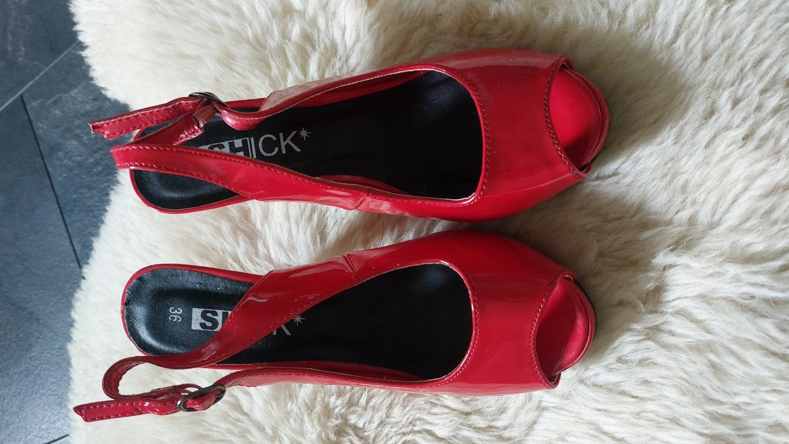 Nieuwe rode lakleren slingback pumps maat 36, Ophalen, Nieuw, Rood, Pumps