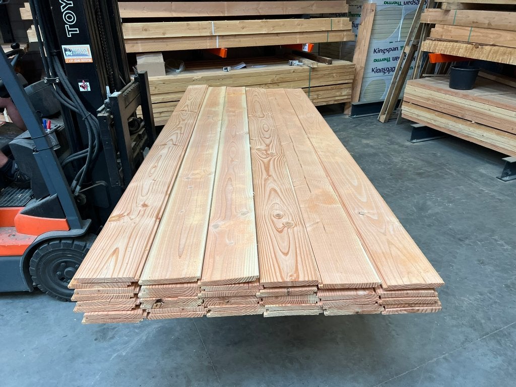 Douglas dakbeschot 1,8x19,5x300/400/500cm, Ophalen of Verzenden, Nieuw, 250 cm of meer, Planken