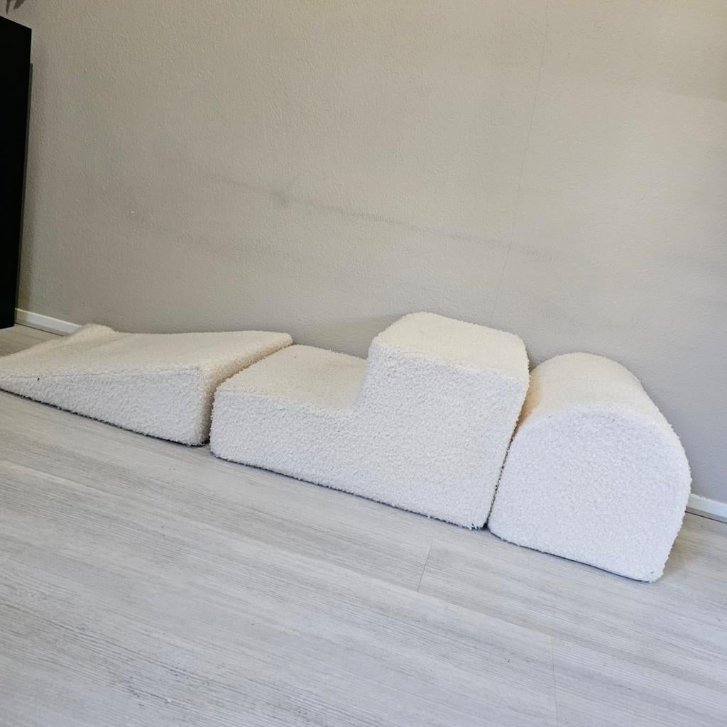 Modulaire speelset / foam blokken - Wit teddy/bouclé, Ophalen of Verzenden, Gebruikt, Overige typen