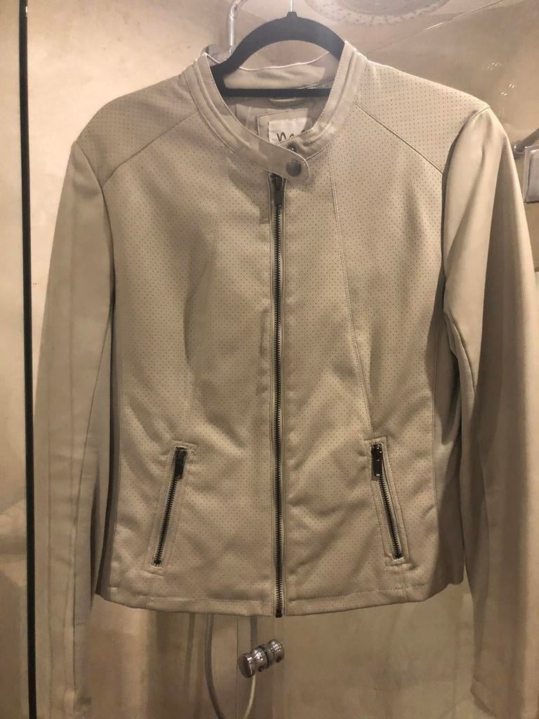 Mooie MS Mode jas crème., Ophalen, Zo goed als nieuw, Maat 46/48 (XL) of groter, Beige
