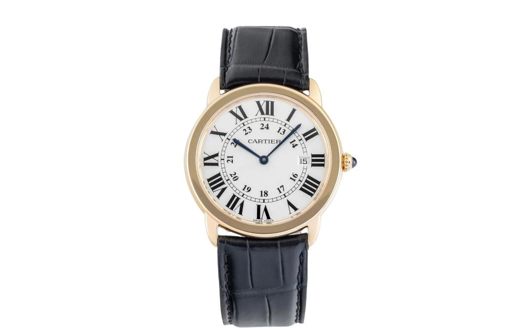 Cartier Ronde Solo 36mm – 18k goud, Overige merken, Ophalen of Verzenden, Zo goed als nieuw, Goud