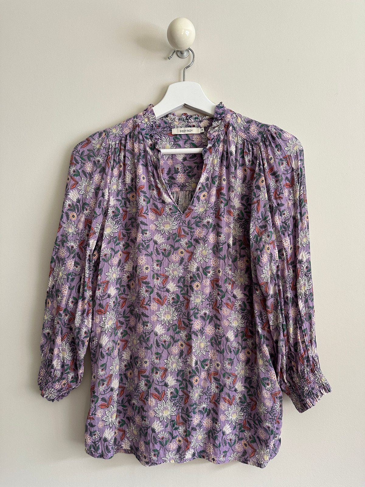 Sissy-Boy Bloes met Bloemenprint en Ruches - Maat XS, Kleding | Dames, Ophalen of Verzenden, Zo goed als nieuw, Maat 34 (XS) of kleiner