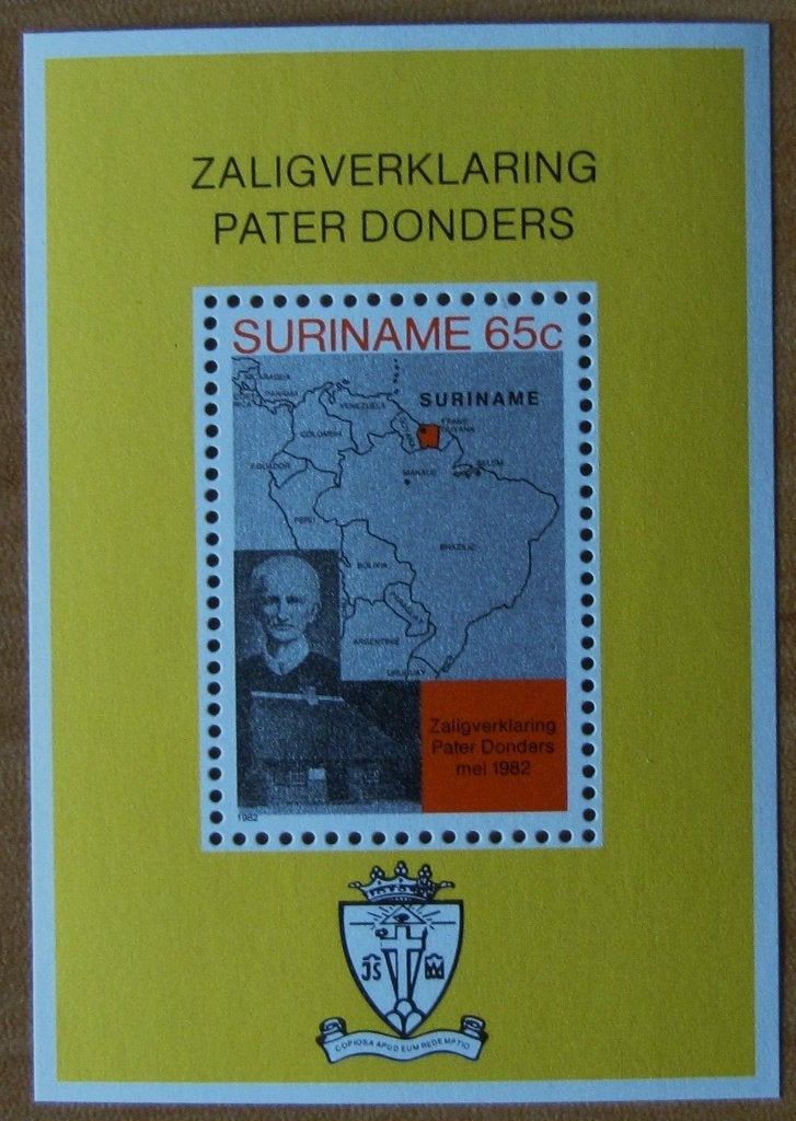 Rep-Suriname 300 blok Pater Donders., Postzegels en Munten, Verzenden, Postfris