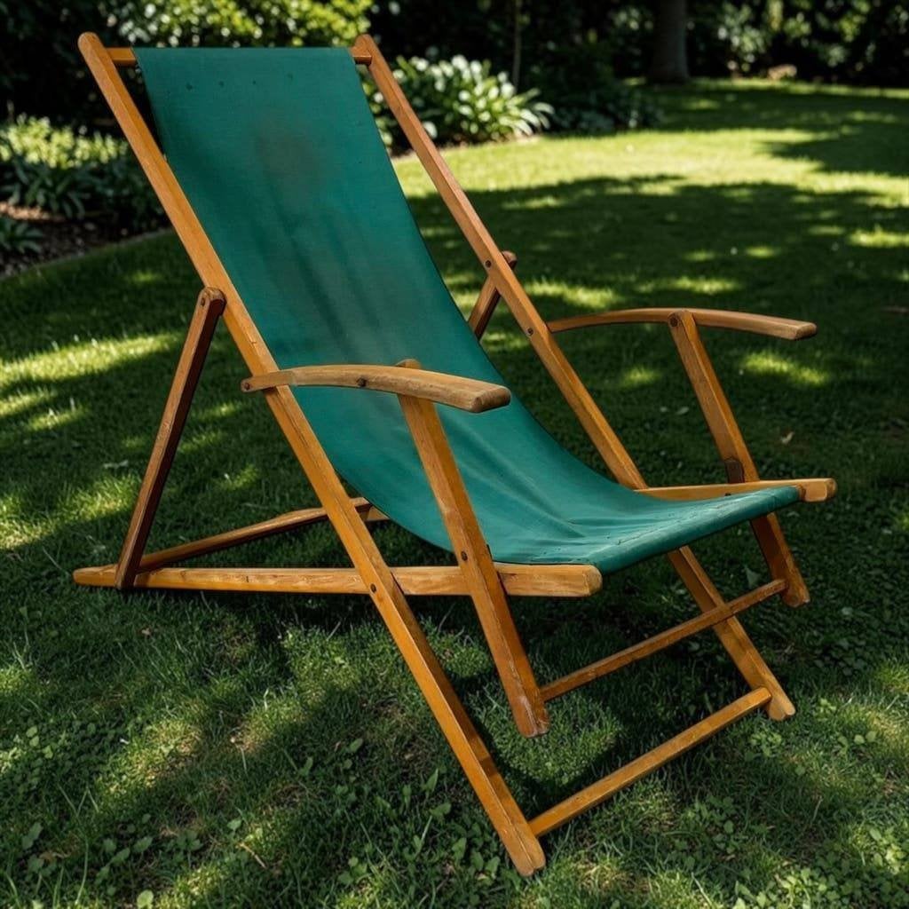 Vintage opklapbare strandstoel / tuinstoel / campingstoel, Ophalen