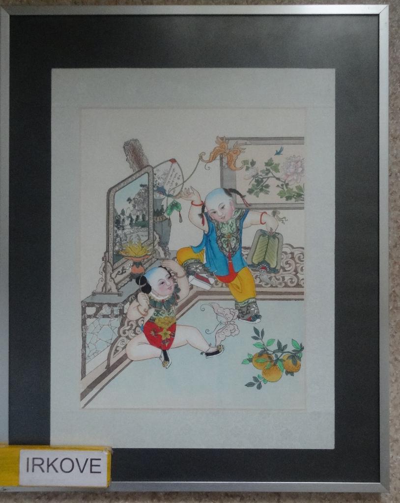CHINESE AQUAREL VLINDERS VANGEN, ZOTJES * In Lijst *, Antiek en Kunst, Verzenden