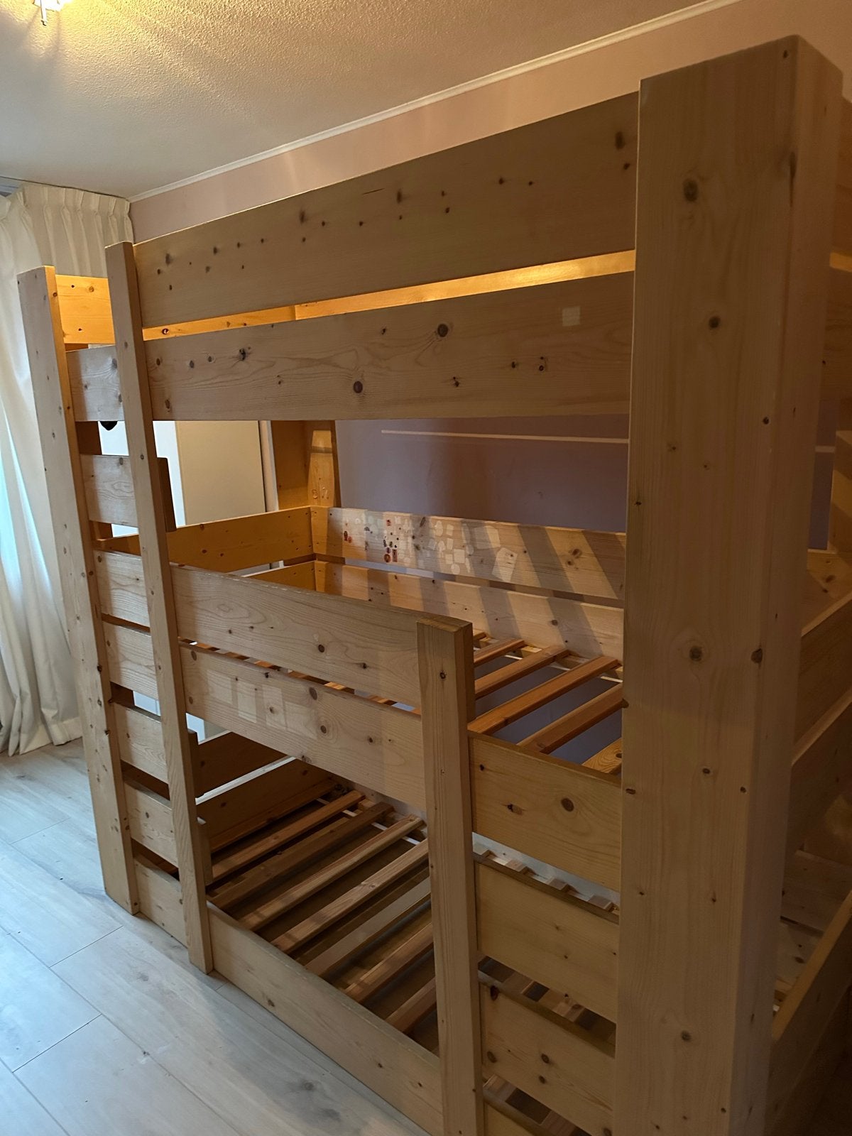 Uniek stapelbed voor 3 kinderen, 80x200cm, 205cm hoog, Ophalen, Gebruikt, Tweepersoons, 80 cm