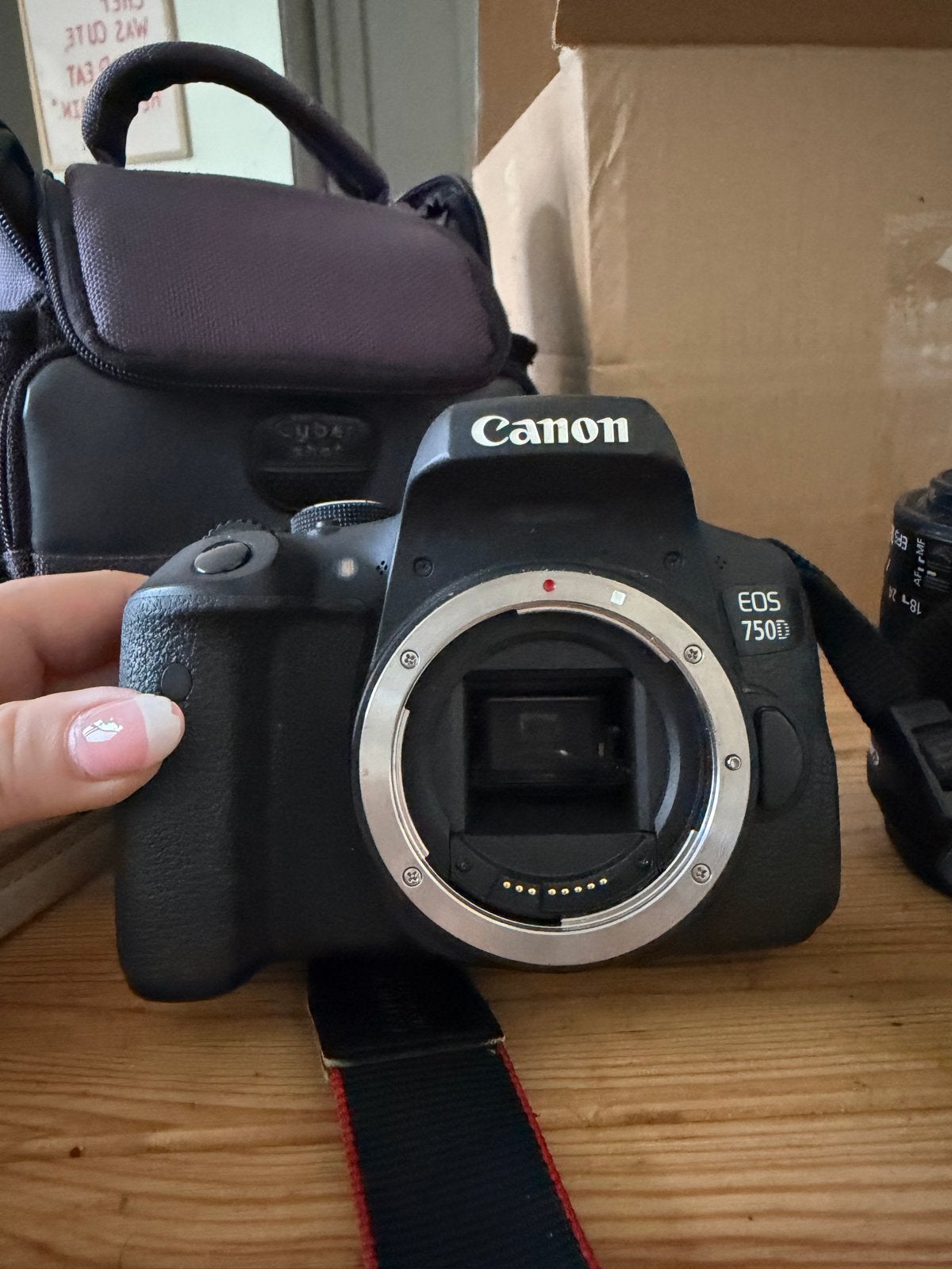 Canon EOS 750D met EF-S 18-55mm lens, Audio, Tv en Foto, Fotografie | Fototassen, Canon, Gevoerd, Ophalen of Verzenden, Zo goed als nieuw