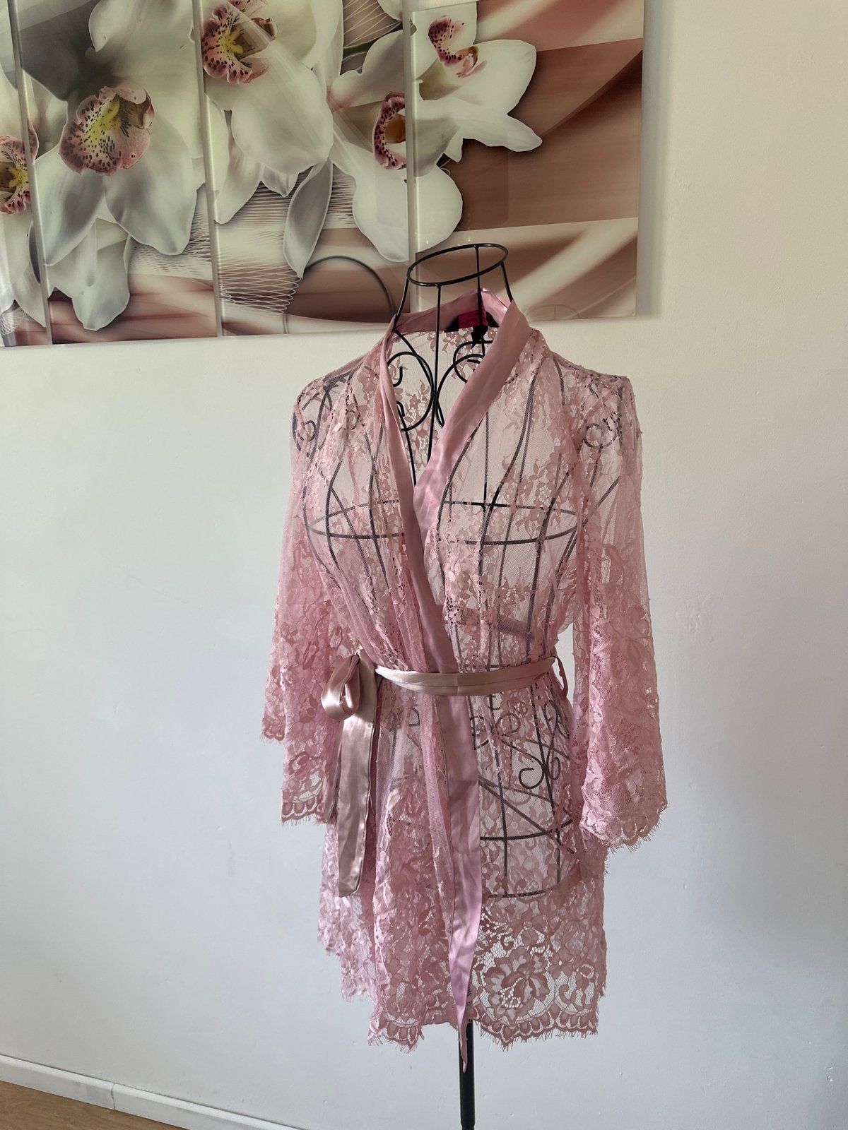Roze Kanten Badjas - Private Collection by Hunkemöller, Ophalen of Verzenden, Roze, Badjas