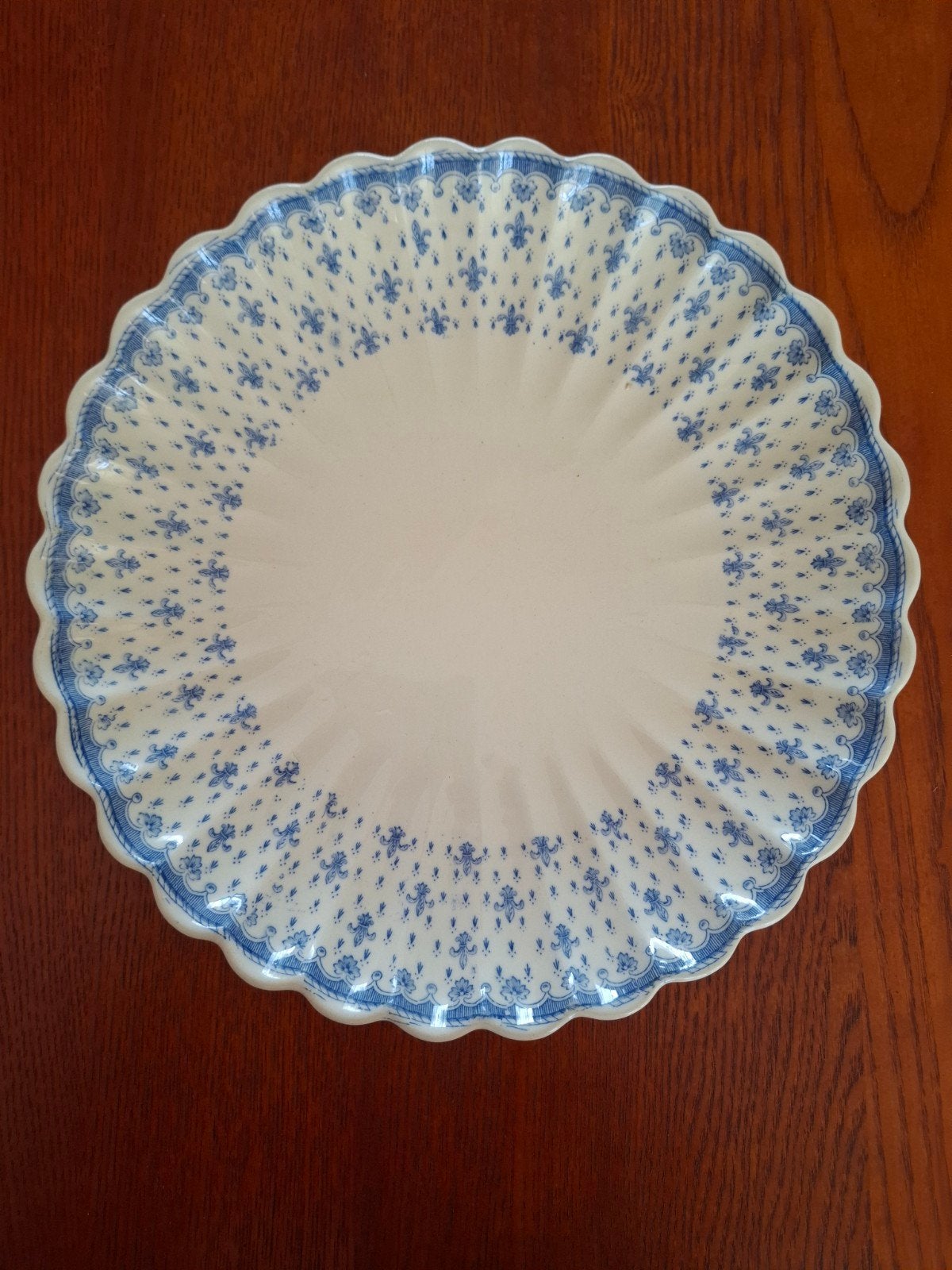 Spode Fleur de Lys Blue dinerbord (27 cm, No Trim), Ophalen of Verzenden