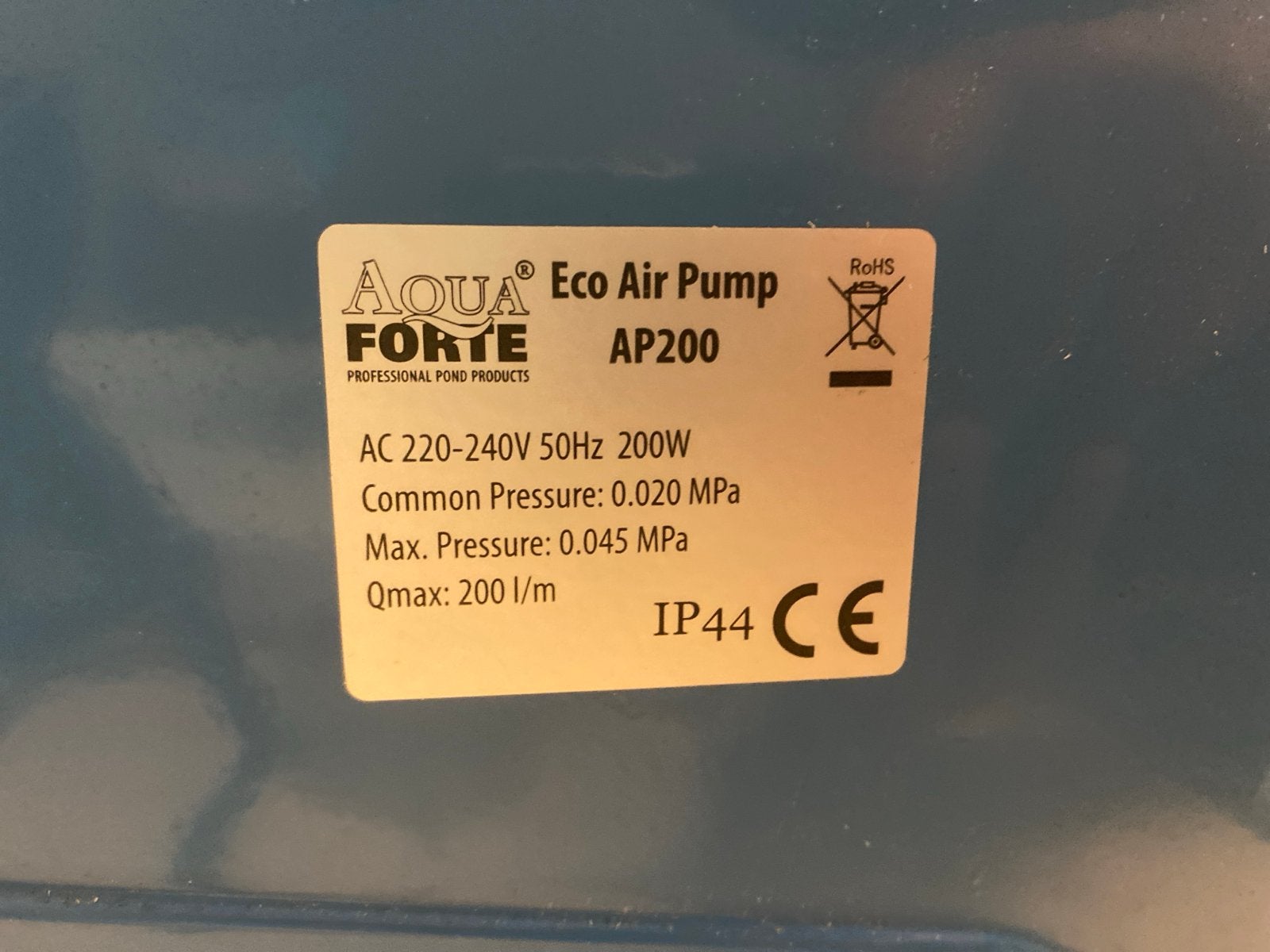 Aqua forte ap200 luchtpomp, Gebruikt, Overige typen, Overige merken, Aqua forte