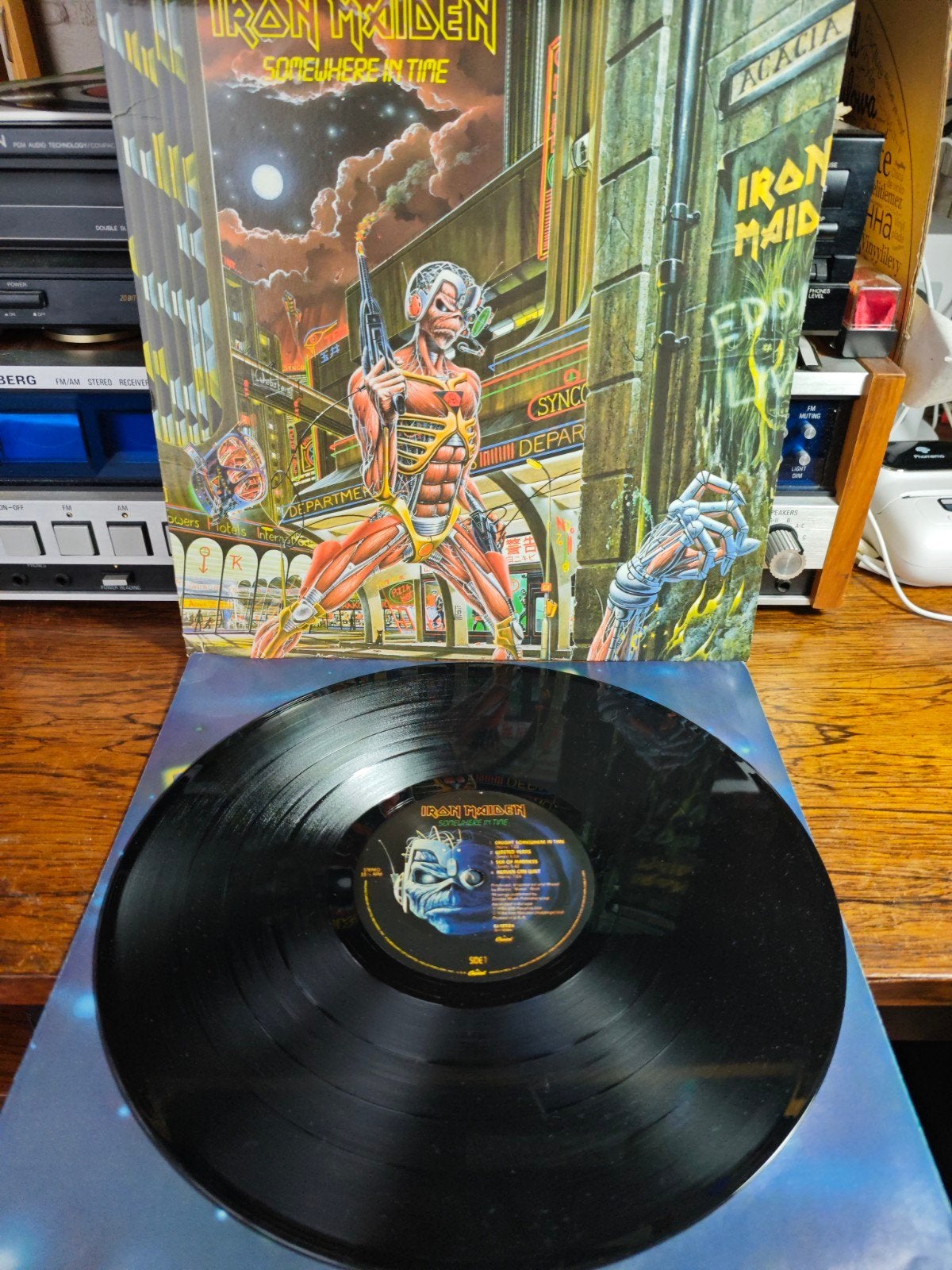 Iron Maiden - Somewhere in Time LP (1986), LP, Gebruikt, Originele persing, Ophalen of Verzenden