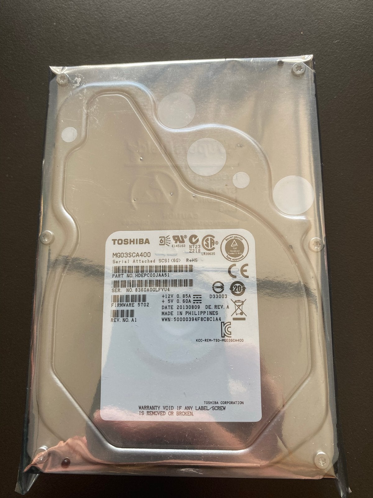 Toshiba MG03SCA400 4TB HDD Harde Schijf, Computers en Software, Ophalen, Intern, SAS, Server