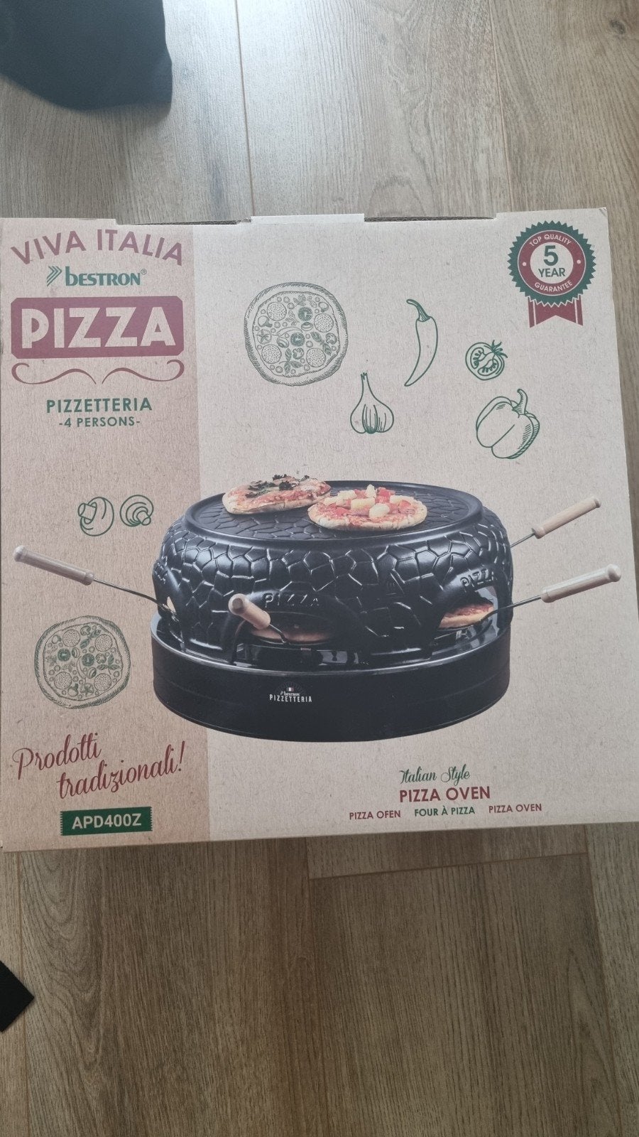 Bestron Viva Italia Pizzarette - 4 personen, Minder dan 45 cm, Overige merken, Minder dan 45 cm, Pizzaoven