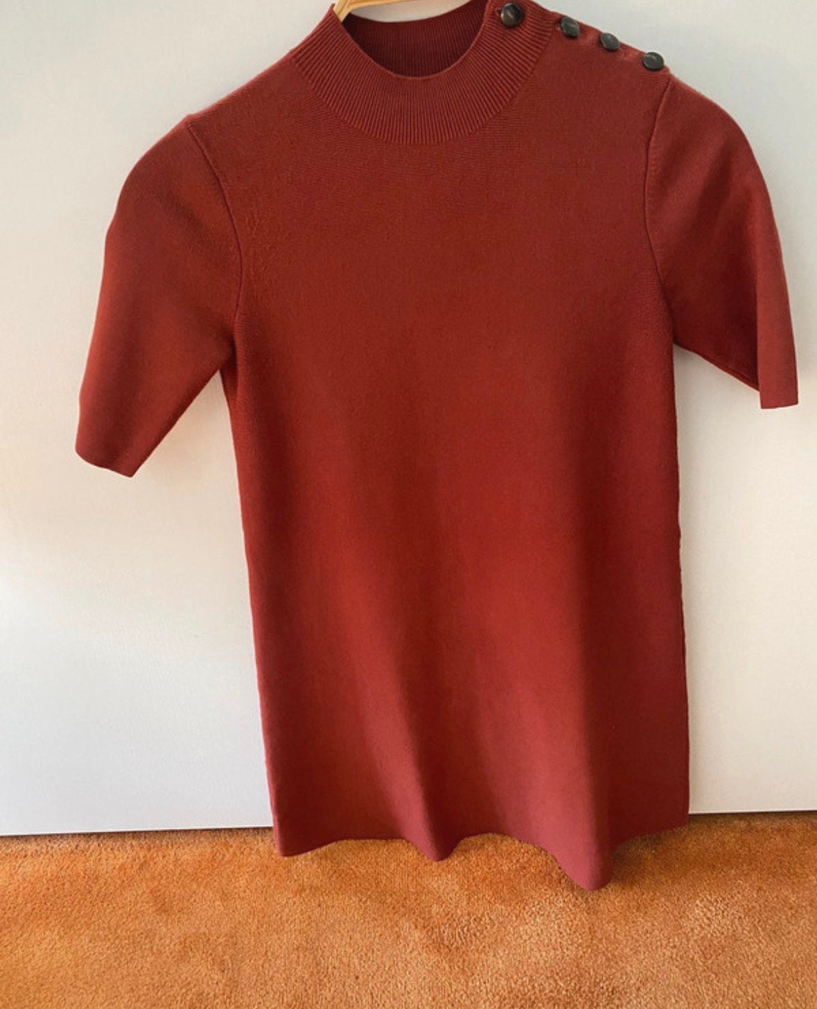 Sezane top met korte mouwen en knoopjes, Verzenden, Zo goed als nieuw, Korte mouw, Maat 36 (S)