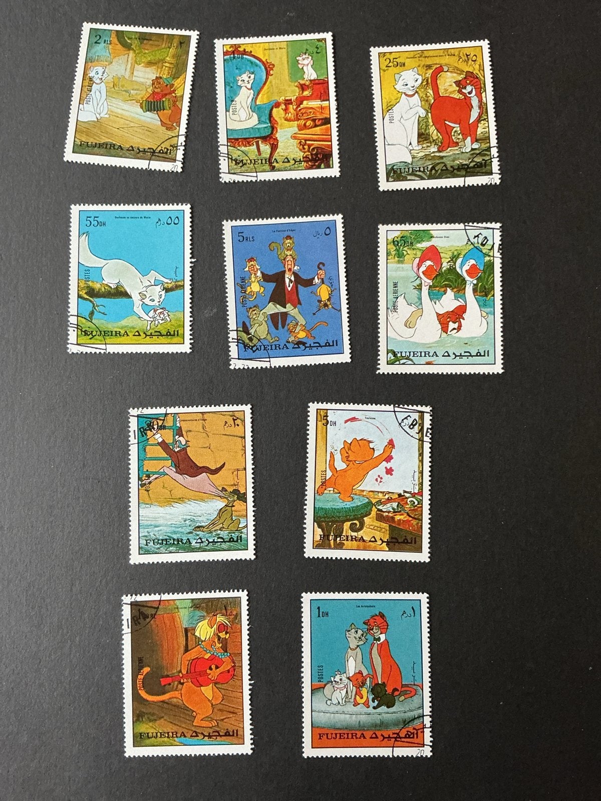 Vintage postzegels Fujairah - Disney katten, Verzenden, Gestempeld, Overige thema's