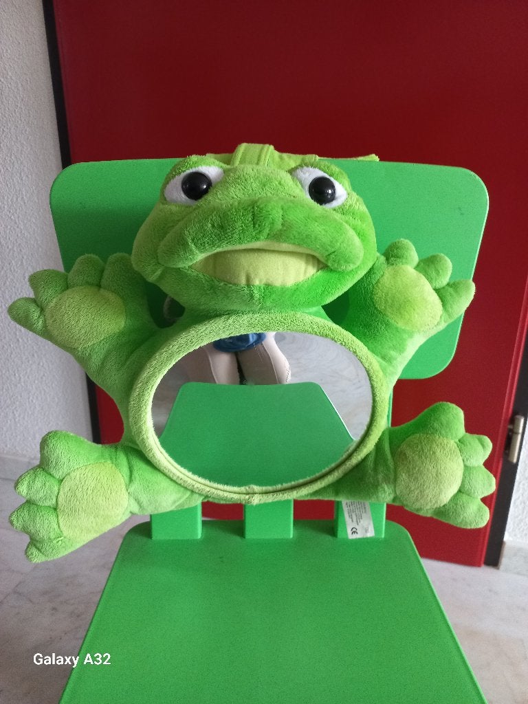 (auto)babyspiegel - Groene kikker knuffel met spiegel buik, Kikker, Groen, Overige merken, Overige karakters