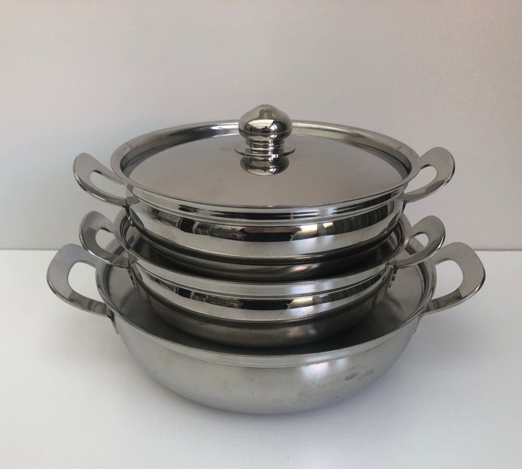Gero Zilmeta - Vintage 3 serveerschalen met deksel, Gebruikt, Vintage, Ophalen of Verzenden, Schaal of Schalen