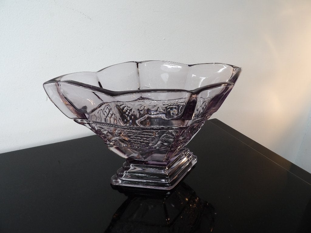 Art Deco Vaas Walther glas, licht paars/mauve, 30/40er jaren, Ophalen of Verzenden