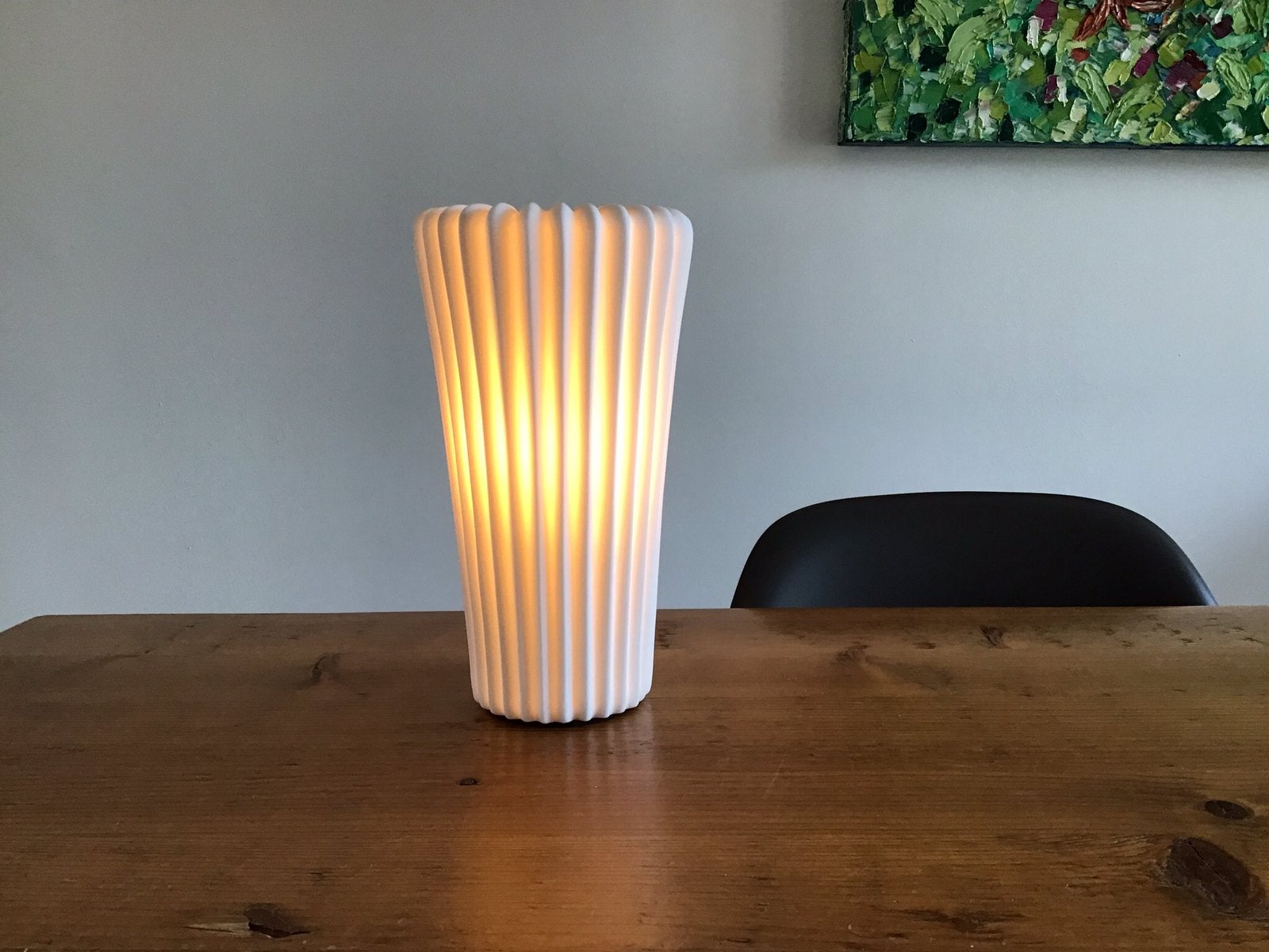 IKEA vintage Bista ceramic tafellamp wit 1980s, Ophalen of Verzenden, Zo goed als nieuw