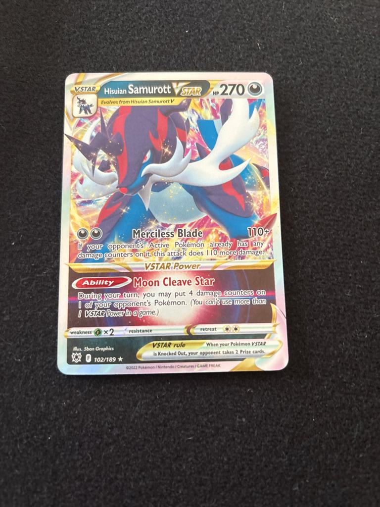 Hisuian Samurott VSTAR Pokémon Kaart, Ophalen of Verzenden, Zo goed als nieuw, Losse kaart