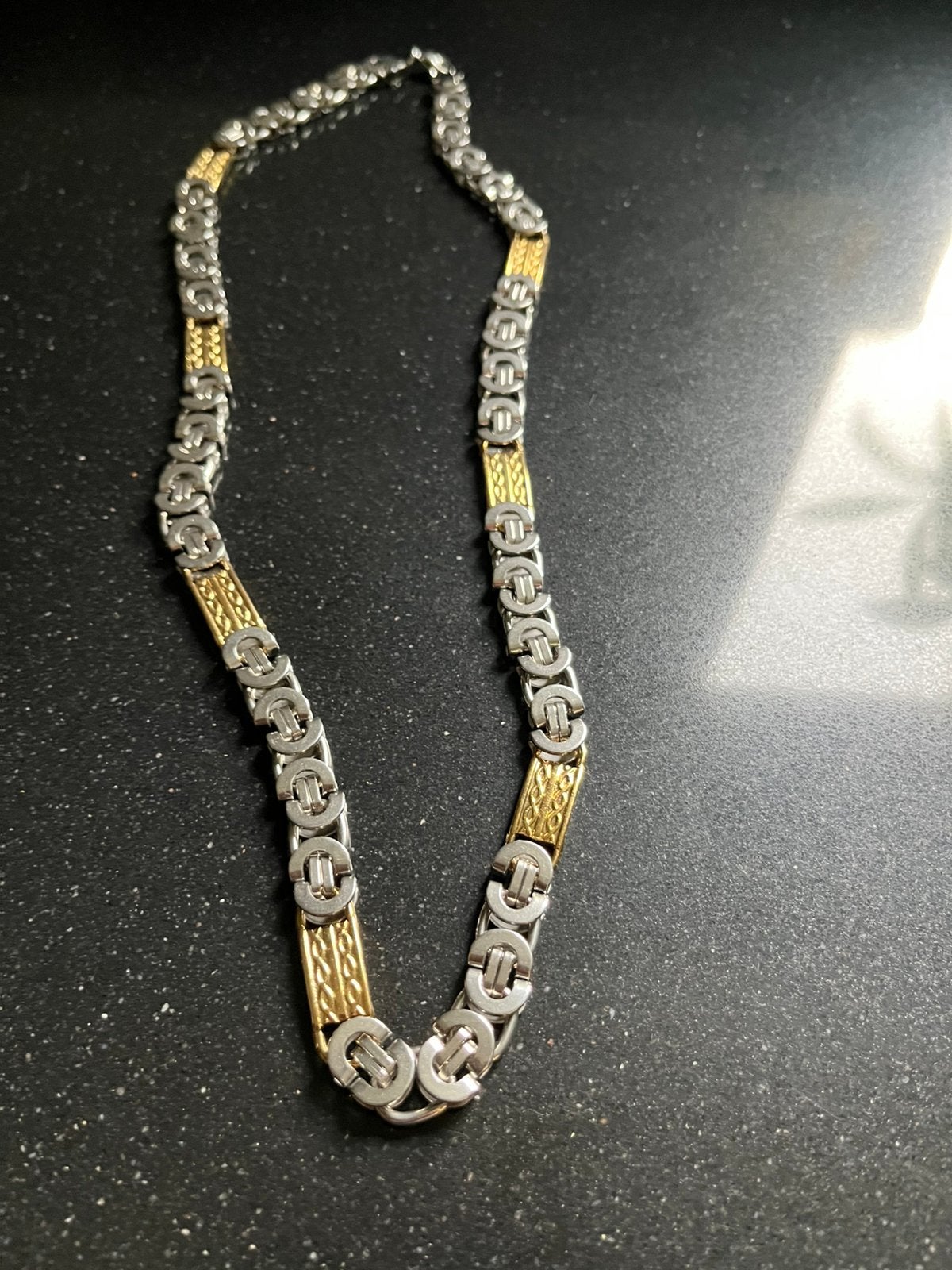 Rvs konings ketting, Sieraden, Tassen en Uiterlijk, Kettingen, Ophalen of Verzenden, Zo goed als nieuw, Zilver, Overige materialen